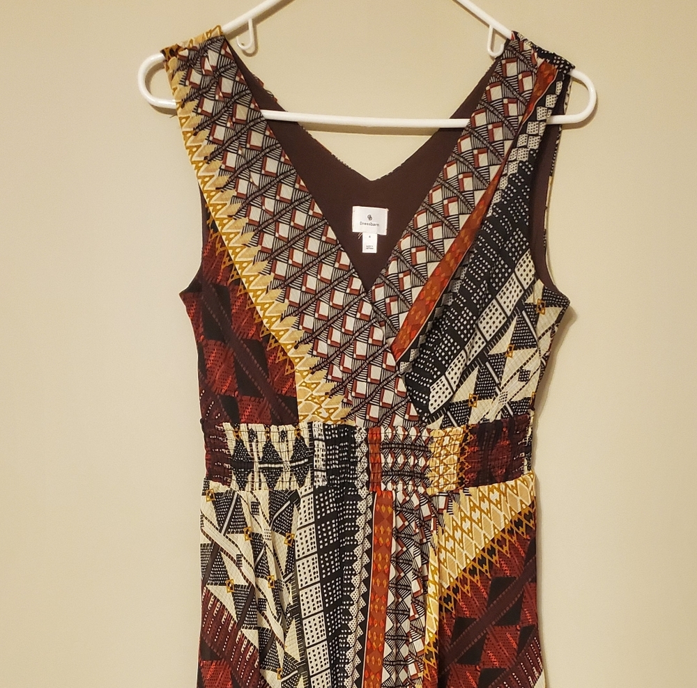 Multi-colored, sleeveless dress